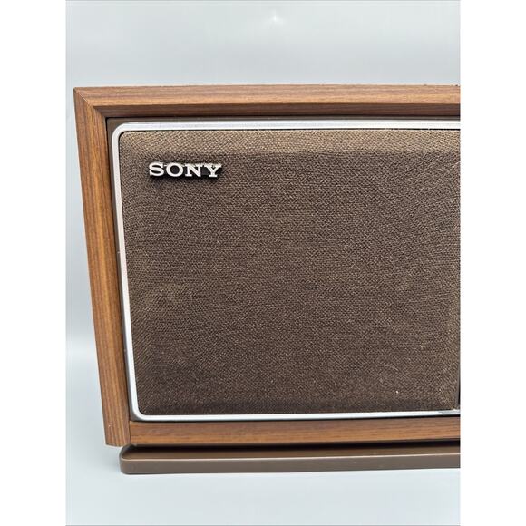 Vintage Sony ICF 9740W AM FM Tabletop Radio Woodgrain Tested - Picture 2 of 12
